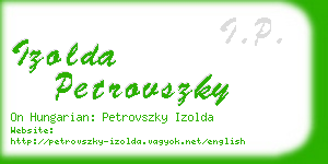 izolda petrovszky business card